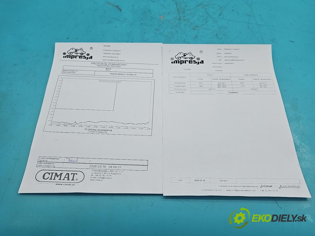 Renault Scenic III 2009-2016 1.5 dci 106 HP manual 78 kW 1461 cm3 5- turbodúchadlo, turbo repasovaná 54399700070