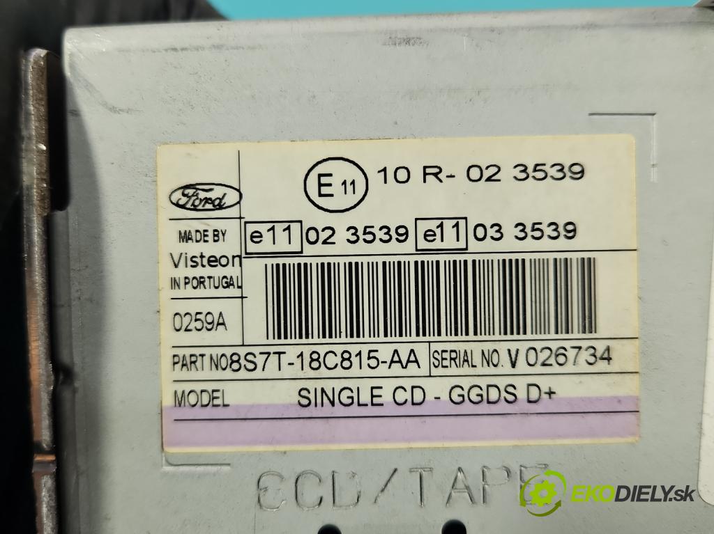 Ford S-max I 2006-2015 2.0 tdci 116 HP manual 85 kW 1997 cm3 5- Radio originál 8S7T-18C815-AA