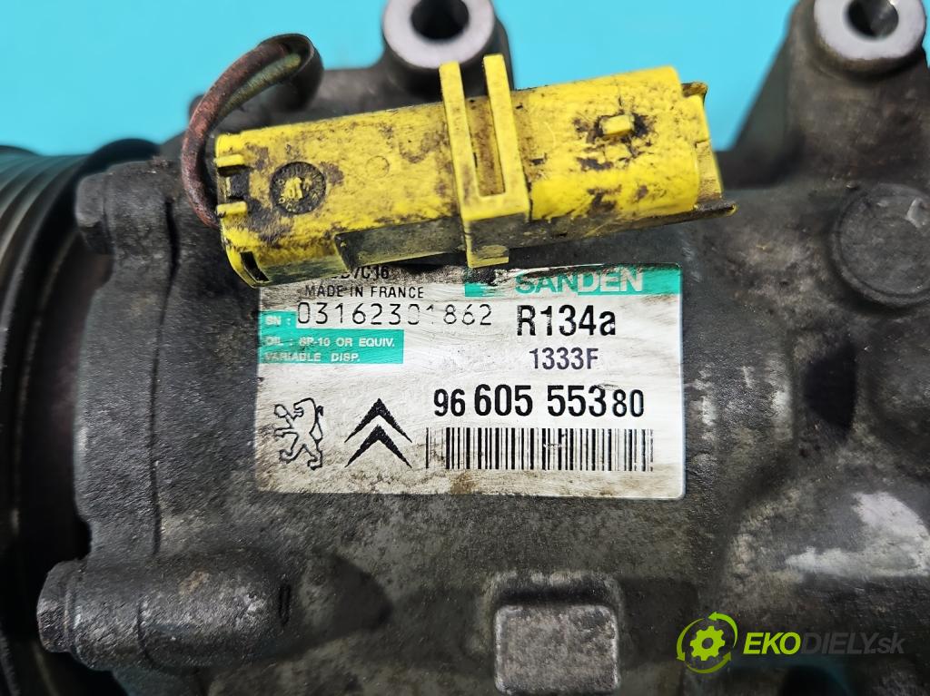 Citroen C5 II 2008-2017 2.0 hdi 136 HP manual 100 kW 1997 cm3 5- Kompresor: klimatizácie 9660555380 (Kompresor klimatizácie)