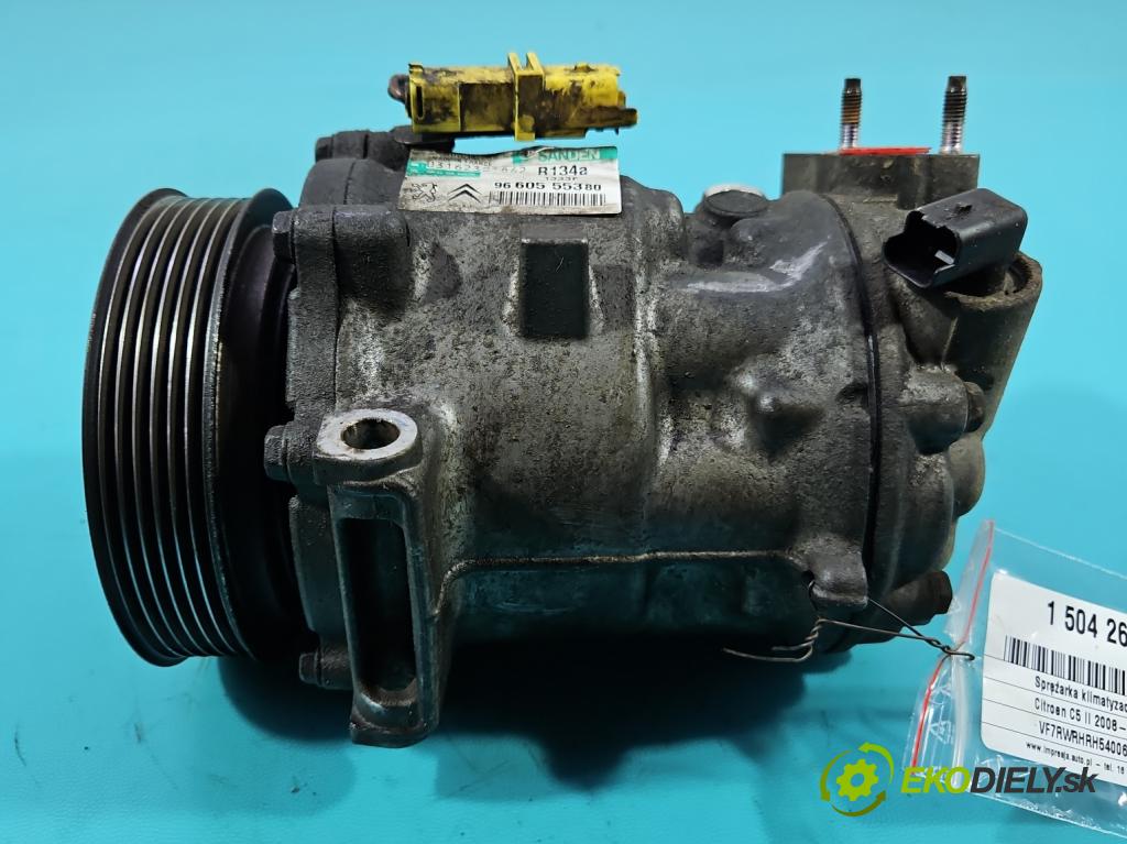 Citroen C5 II 2008-2017 2.0 hdi 136 HP manual 100 kW 1997 cm3 5- Kompresor: klimatizácie 9660555380 (Kompresor klimatizácie)
