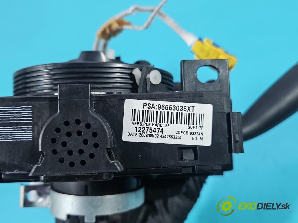 Peugeot Partner I 1996-2008 1.9d 69KM manual 51 kW 1868 cm3 5- prepínač komplex: 96663036XT (Prepínacie páčky pod volantom)