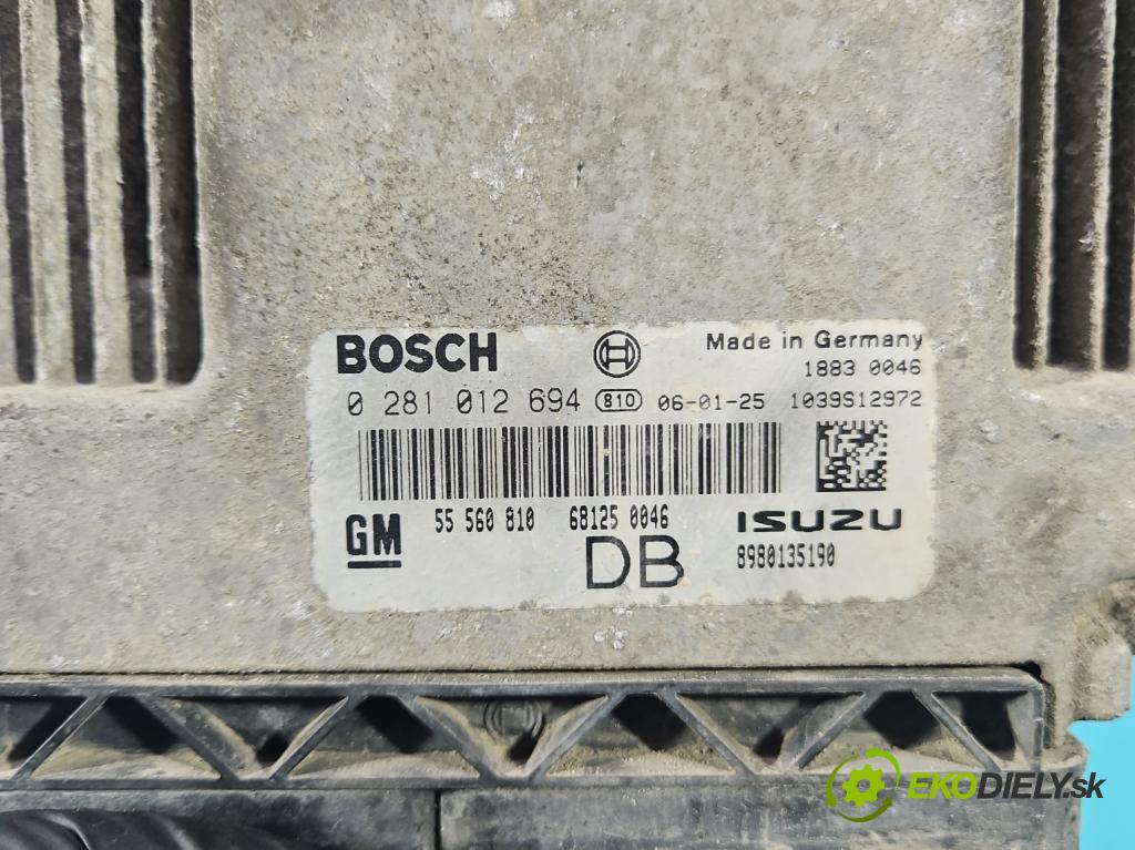 Opel Astra III 2004-2014 1.7 cdti 101 hp manual 74 kW 1686 cm3 5- řídící jednotka motoru 0281012694