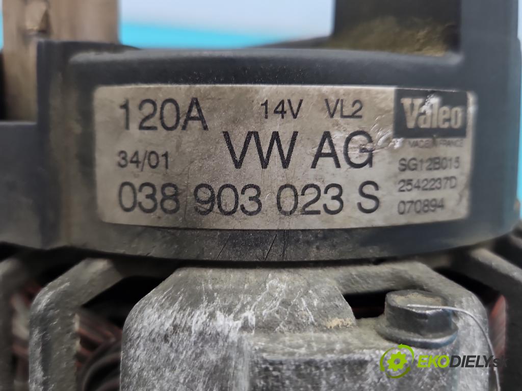 Audi A3 8L 1996-2003 1.8 20V 125 HP manual 92 kW 1781 cm3 3- Alternator 038903023S (Alternátor)