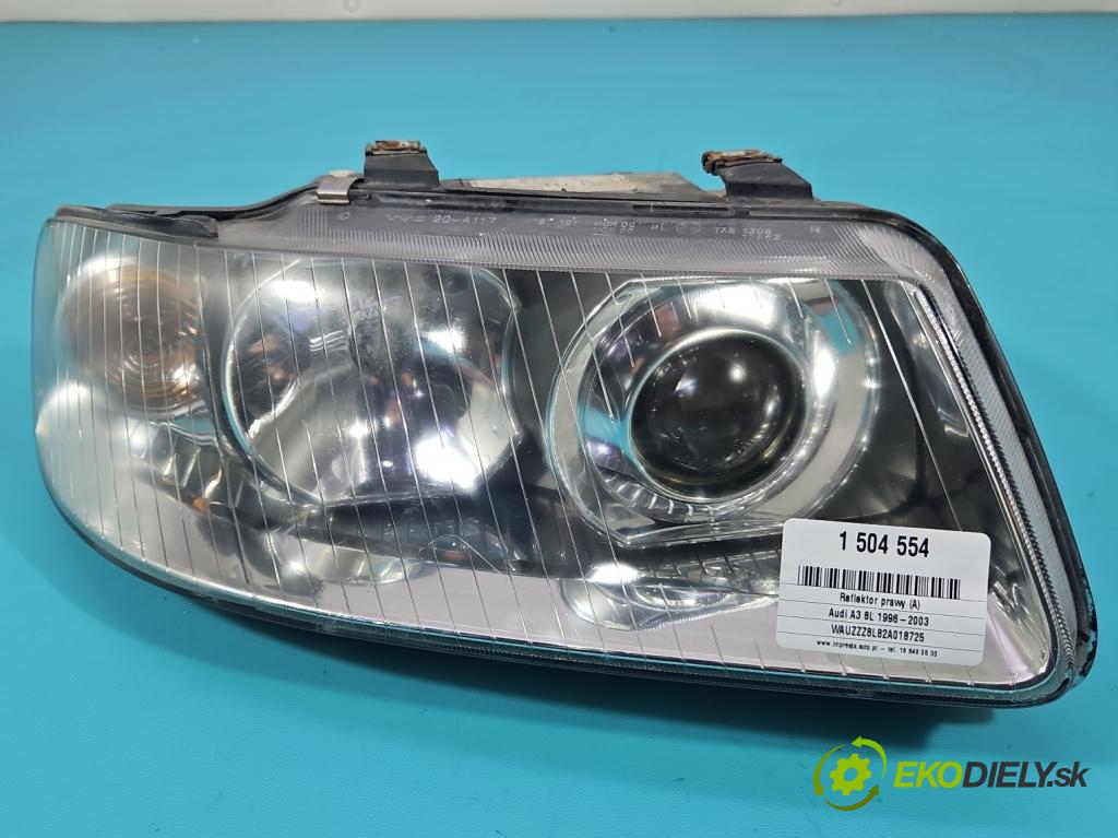 Audi A3 8L 1996-2003 1.8 20V 125 HP manual 92 kW 1781 cm3 3- Reflektor: pravý  (Svetlo predné pravé)