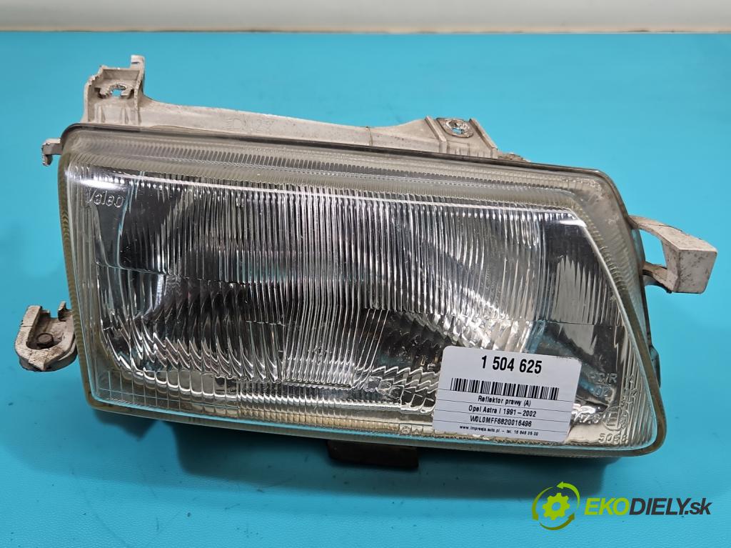 Opel Astra I 1991-2002 1.4 60 HP manual 44 kW 1389 cm3 5- Reflektor: pravý  (Svetlo predné pravé)