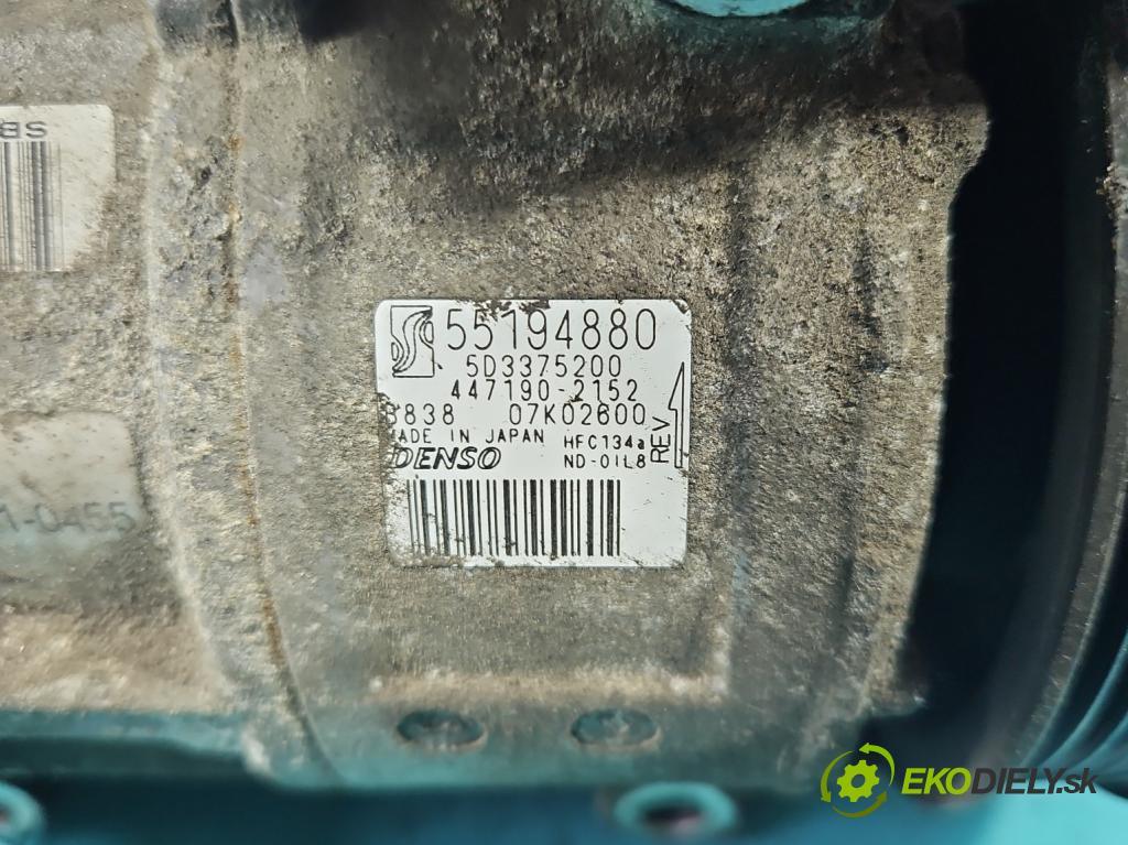 Fiat Punto Grande 1.2 8V 65 HP manual 48 kW 1242 cm3 5- Kompresor: klimatizácie 55194880 (Kompresor klimatizácie)