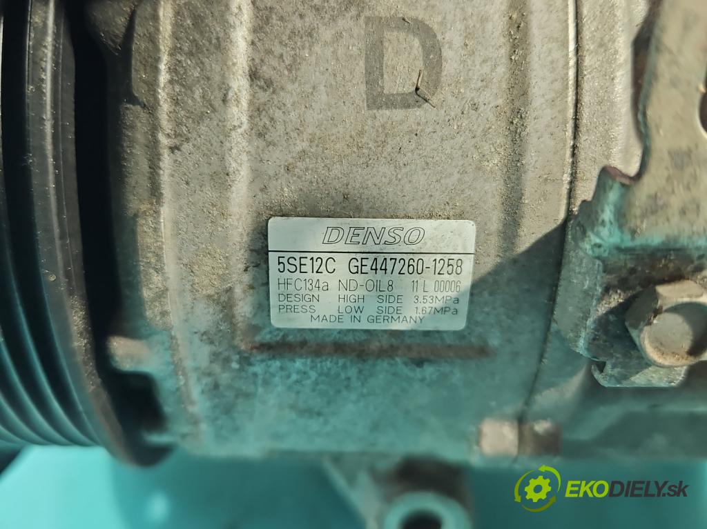 Toyota Avensis III T27 2009-2018 2.2 D-CAT 150 HP automatic 110 kW 2231 cm3 5- Kompresor: klimatizácie 447260-1258 (Kompresor klimatizácie)