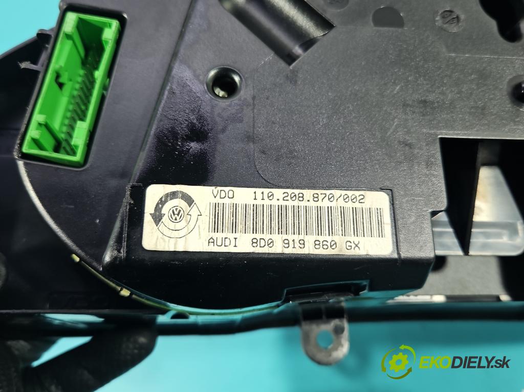 Audi A4 B5 1994-2001 1.8 T 150 HP manual 110 kW 1781 cm3 4- prístrojovka/ budíky 8D0919860GX (Prístrojová doska)