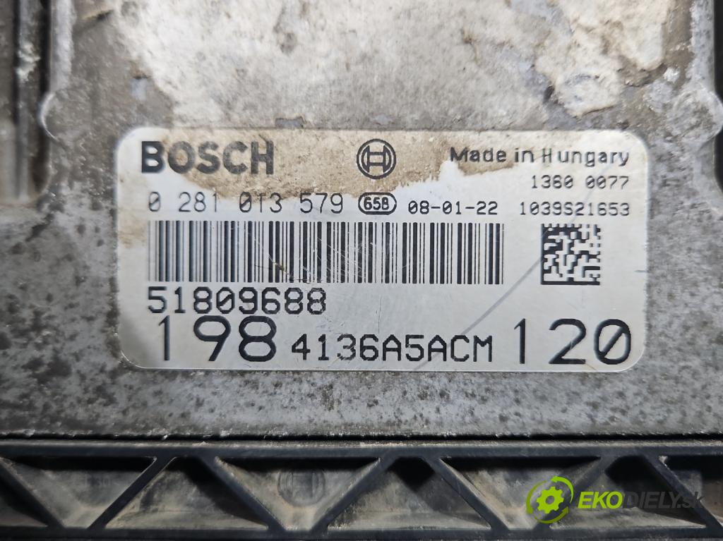 Fiat Bravo II 2007-2014 1.9 jtd 120 hp manual 88 kW 1910 cm3 5- řídící jednotka motoru 0281013579