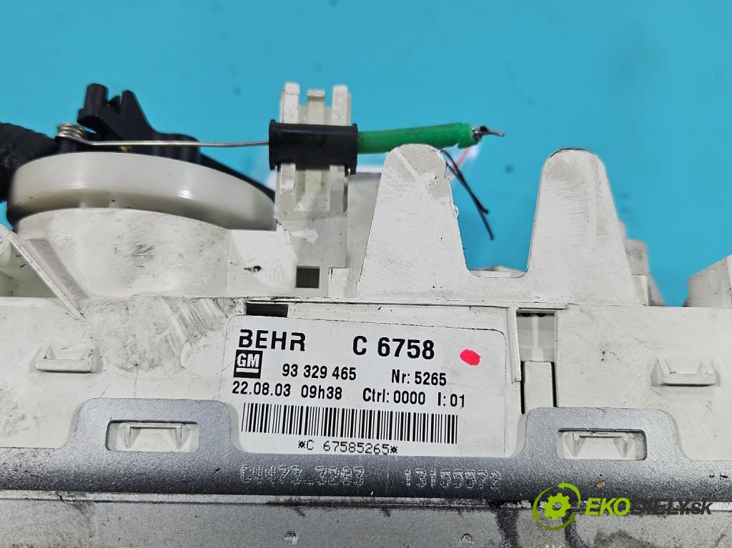 Opel Meriva A 2002-2010 1.7 cdti 101 hp manual 74 kW 1686 cm3 5- palubní deska panel topení 93329465