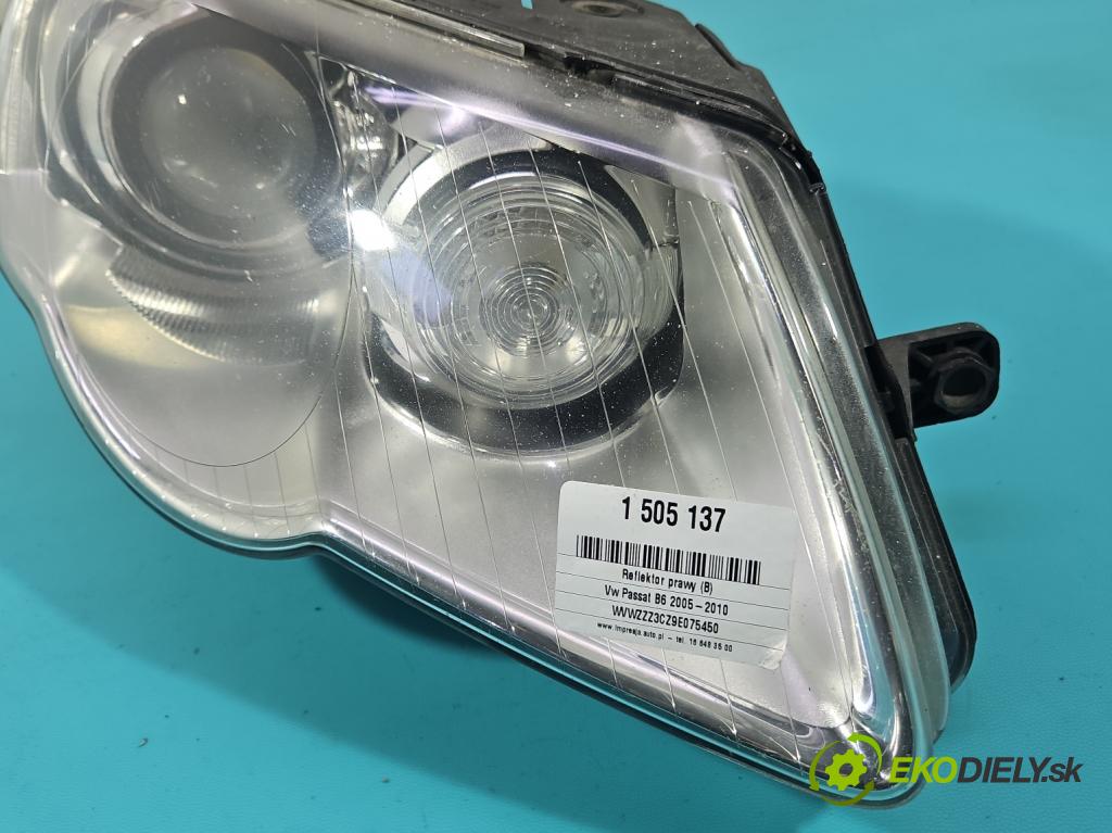 Vw Passat B6 2005-2010 2.0 tdi 170 HP automatic 125 kW 1968 cm3 5- Reflektor: pravý 3C0941752G (Svetlo predné pravé)