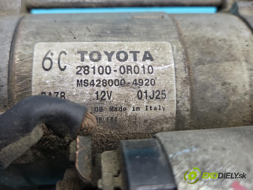 Toyota Rav4 III 2005-2012 2.2 D-CAT 177 HP manual 130 kW 2231 cm3 5- štartér 28100-0R010 (Štartér)
