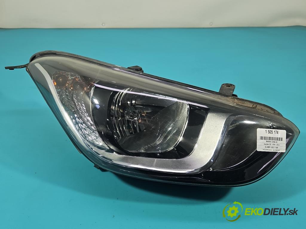 Hyundai I20 I 2008-2014 1.4 16V (G4FA) 101 HP automatic 74 kW 1396 cm3 5- Reflektor: pravý  (Svetlo predné pravé)