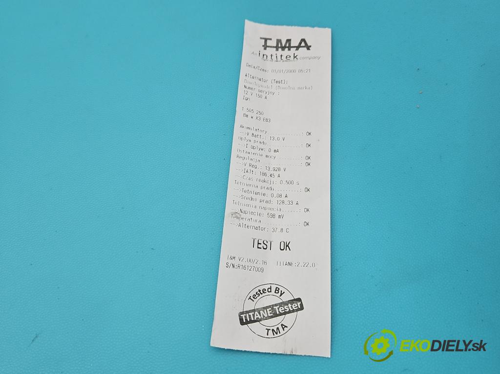 Bmw X3 E83 2003-2010 2.0d 150 HP manual 110 kW 1995 cm3 5- Alternator  (Alternátor)