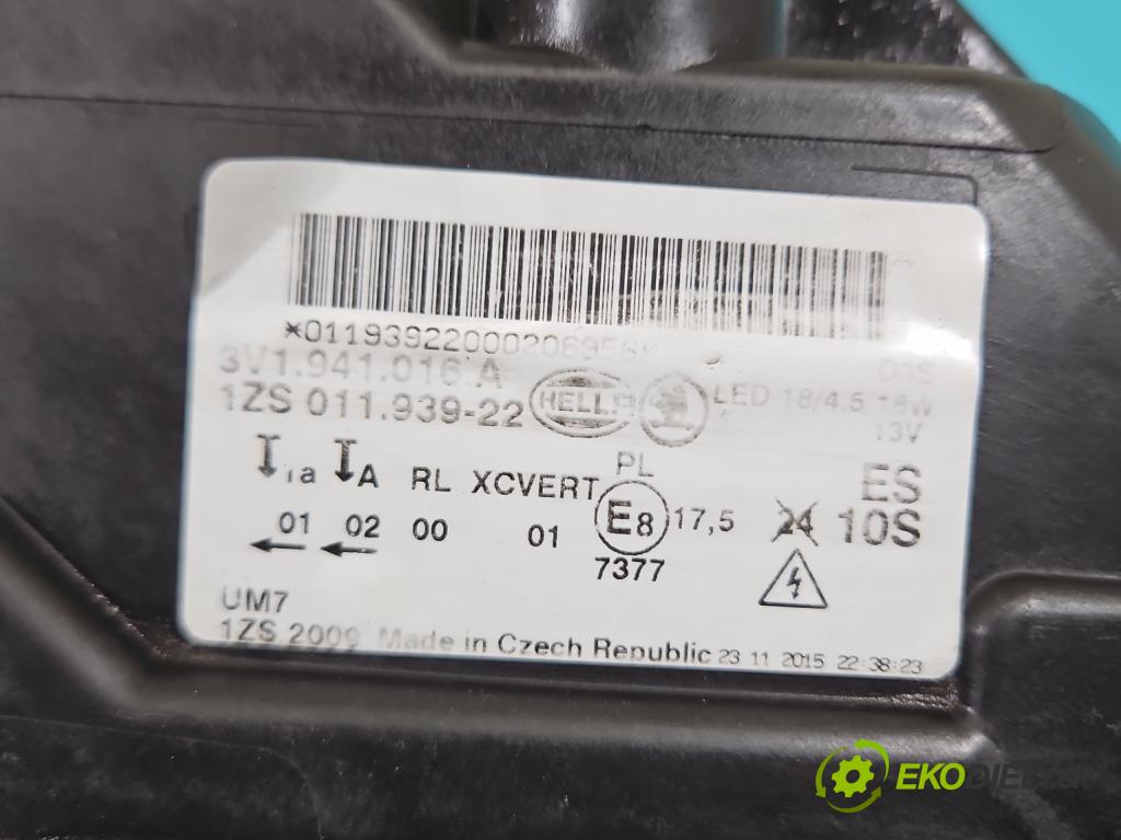 Skoda Superb III 2015-2024 2.0 tdi 190 HP automatic 140 kW 1968 cm3 5- Reflektor: pravý 3V1941016A (Svetlo predné pravé)