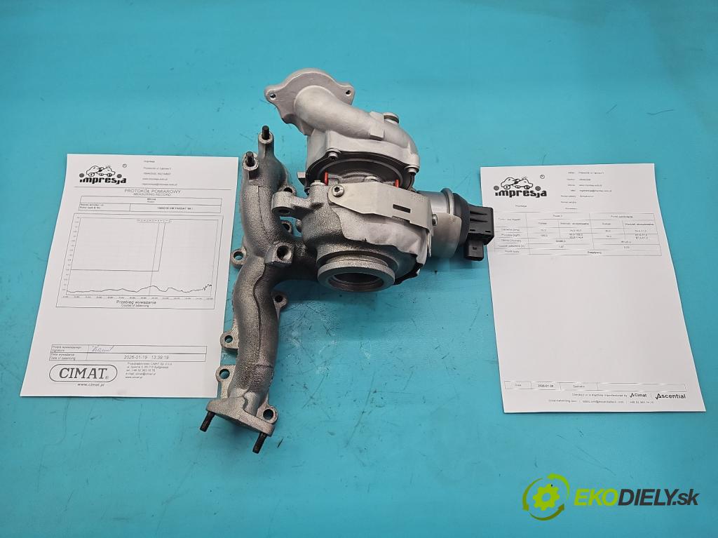 Vw Passat B6 2005-2010 2.0 tdi 170 HP automatic 125 kW 1968 cm3 5- turbodúchadlo, turbo repasovaná BV43A-0137