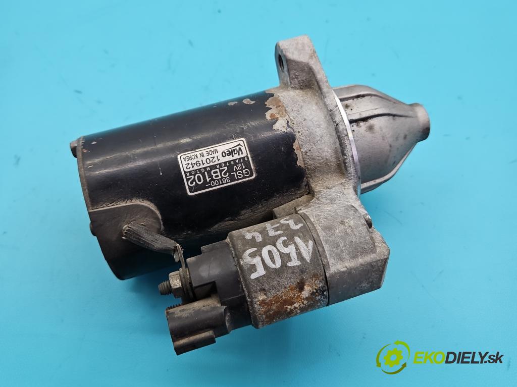 Hyundai I20 I 2008-2014 1.4 16V (G4FA) 101 HP automatic 74 kW 1396 cm3 5- štartér 36100-2B102 (Štartér)
