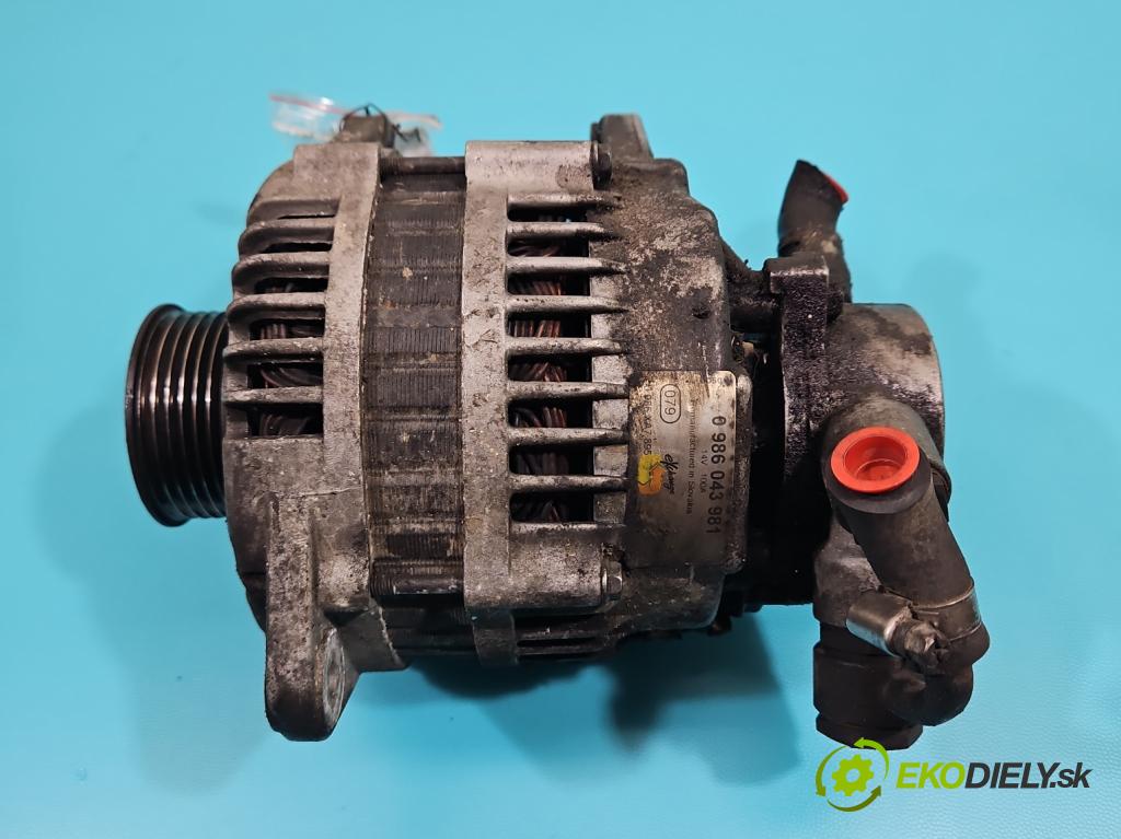 Honda Civic VII 2000-2006 1.7 ctdi: 101 HP manual 74 kW 1686 cm3 5- Alternator 0986043981 (Alternátor)