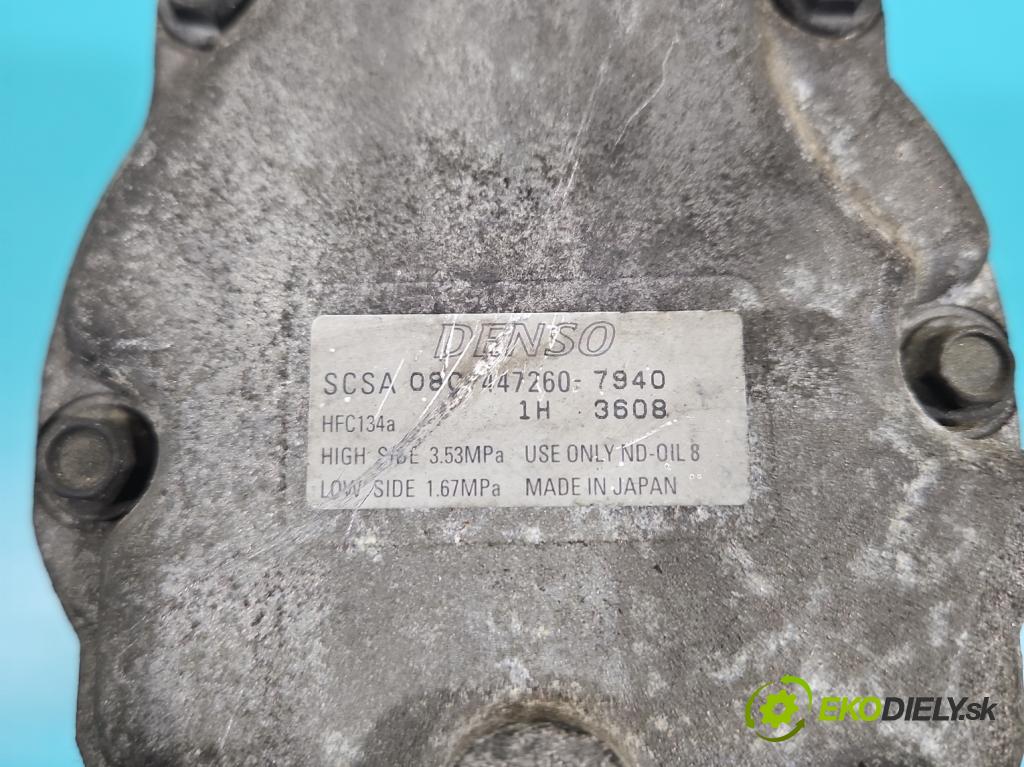 Subaru Legacy IV 2004-2009 2.0 boxer 165 HP automatic 121 kW 1994 cm3 5- Kompresor: klimatizácie 447260-7940 (Kompresor klimatizácie)