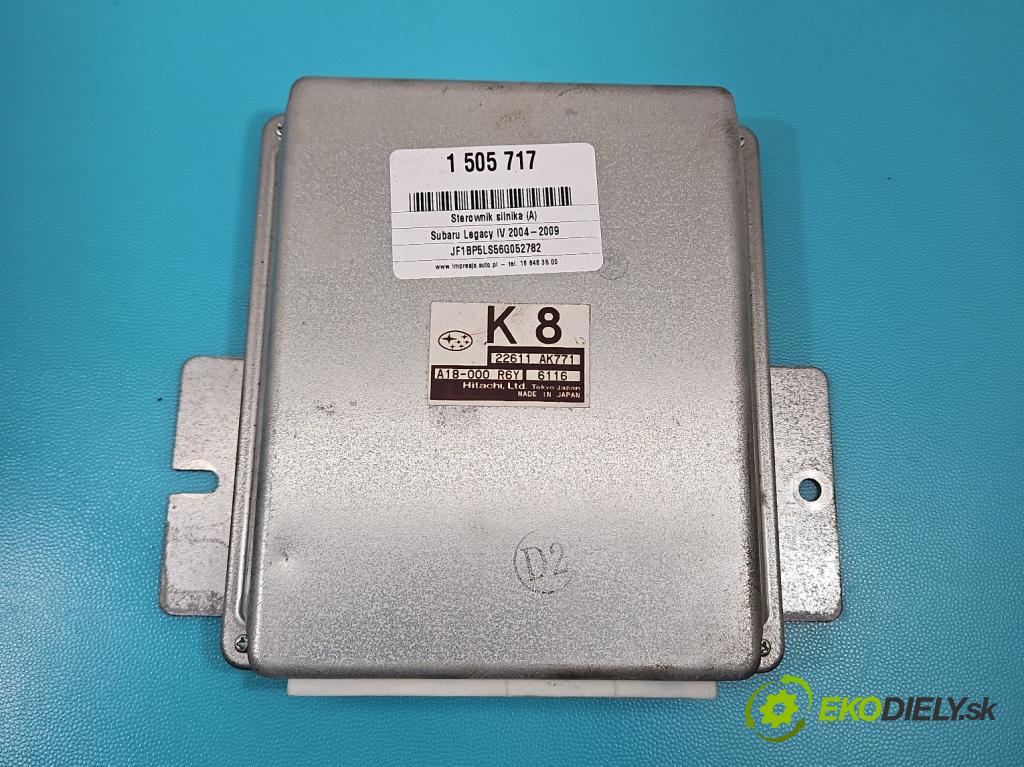 Subaru Legacy IV 2004-2009 2.0 boxer 165 hp automatic 121 kW 1994 cm3 5- řídící jednotka motoru 22611AK771