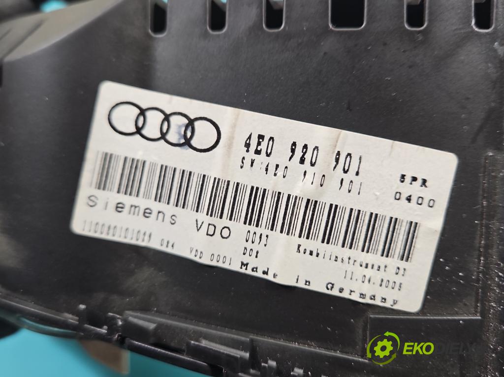 Audi A8 D3 2002-2009 3.0 tdi 232KM automatic 171 kW 2967 cm3 4- prístrojovka/ budíky 4E0920901 (Prístrojová doska)