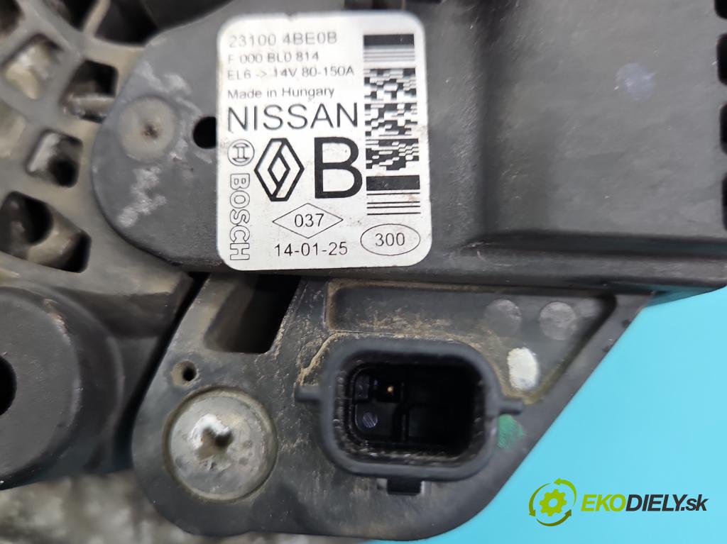Nissan Qashqai II J11 2013-2021 1.6 dci 131 HP manual 96 kW 1598 cm3 5- Alternator 23100-4BE0B (Alternátor)