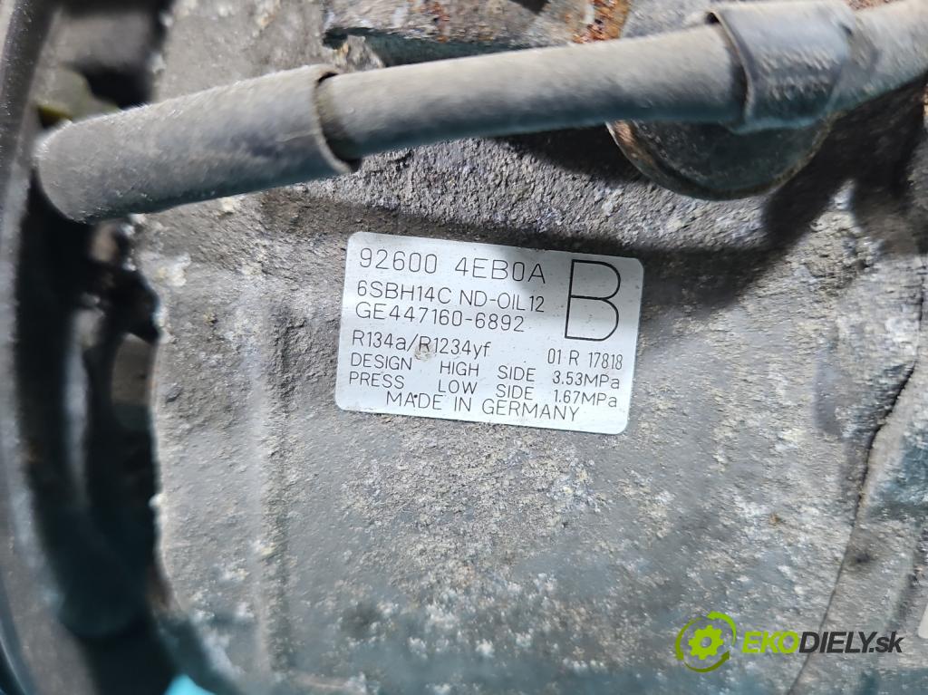 Nissan Qashqai II J11 2013-2021 1.6 dci 131 HP manual 96 kW 1598 cm3 5- Kompresor: klimatizácie 92600-4EB0A (Kompresor klimatizácie)