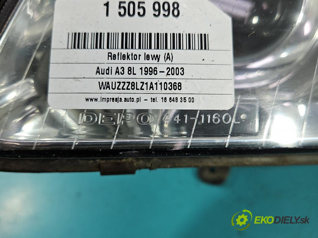 Audi A3 8L 1996-2003 1.9 tdi 131 HP manual 96 kW 1896 cm3 3- Reflektor: ľavý  (Kľučka dverí ostatné)
