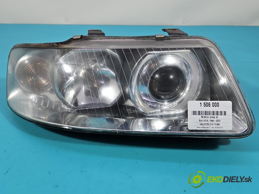 Audi A3 8L 1996-2003 1.9 tdi 131 HP manual 96 kW 1896 cm3 3- Reflektor: pravý  (Svetlo predné pravé)