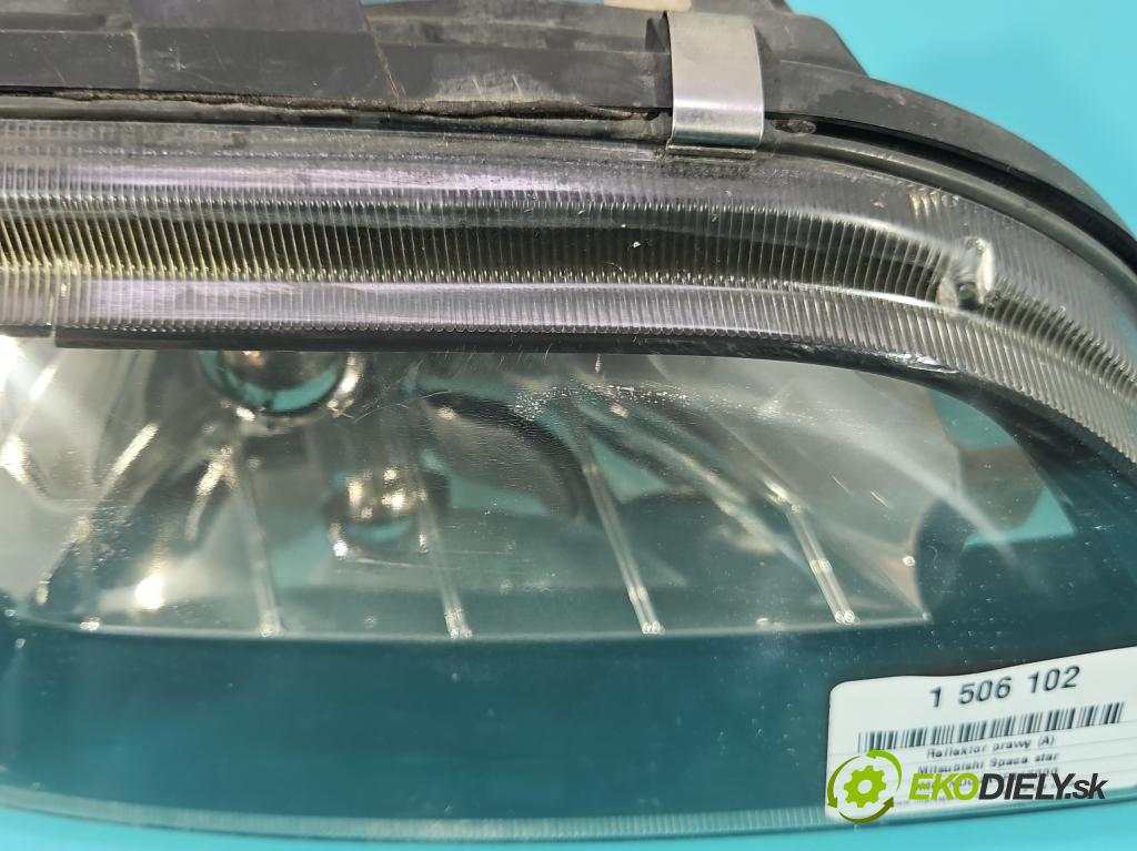 Mitsubishi Space star 1.9 dci 102 HP manual 75 kW 1870 cm3 5- Reflektor: pravý MR913170 (Svetlo predné pravé)