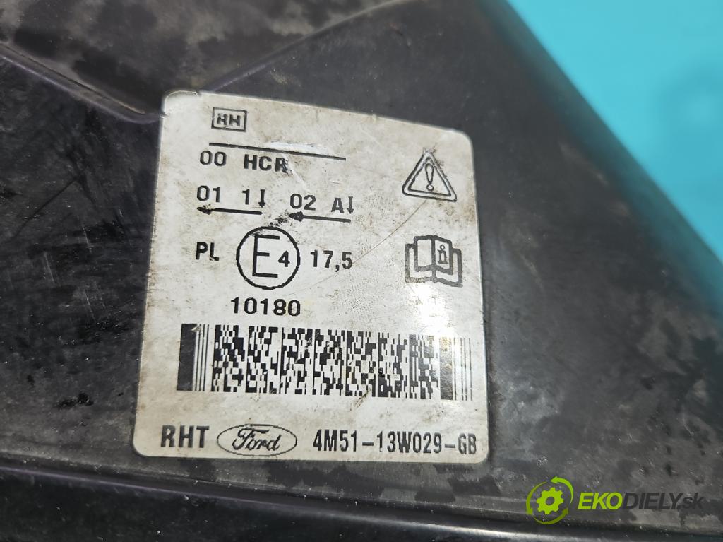 Ford Focus Mk2 2004-2011 2.0 tdci 136 HP manual 100 kW 1997 cm3 5- Reflektor: pravý 4M51-13W029-GB (Svetlo predné pravé)