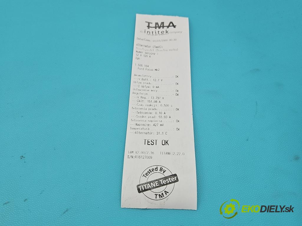 Ford Focus Mk2 2004-2011 2.0 tdci 136 HP manual 100 kW 1997 cm3 5- Alternator 3M5T-10300-PD (Alternátor)