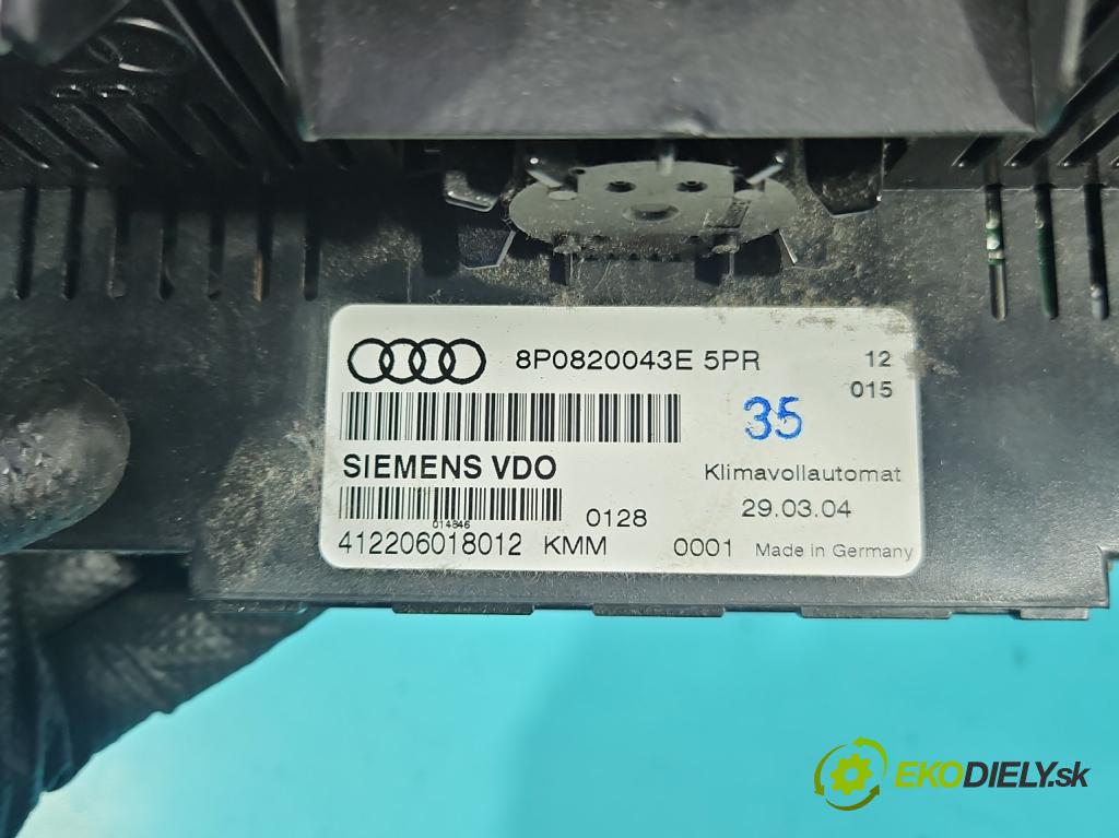Audi A3 8P 2003-2012 1.6 FSI 116 hp manual 85 kW 1598 cm3 3- palubní deska panel topení 8P0820043E