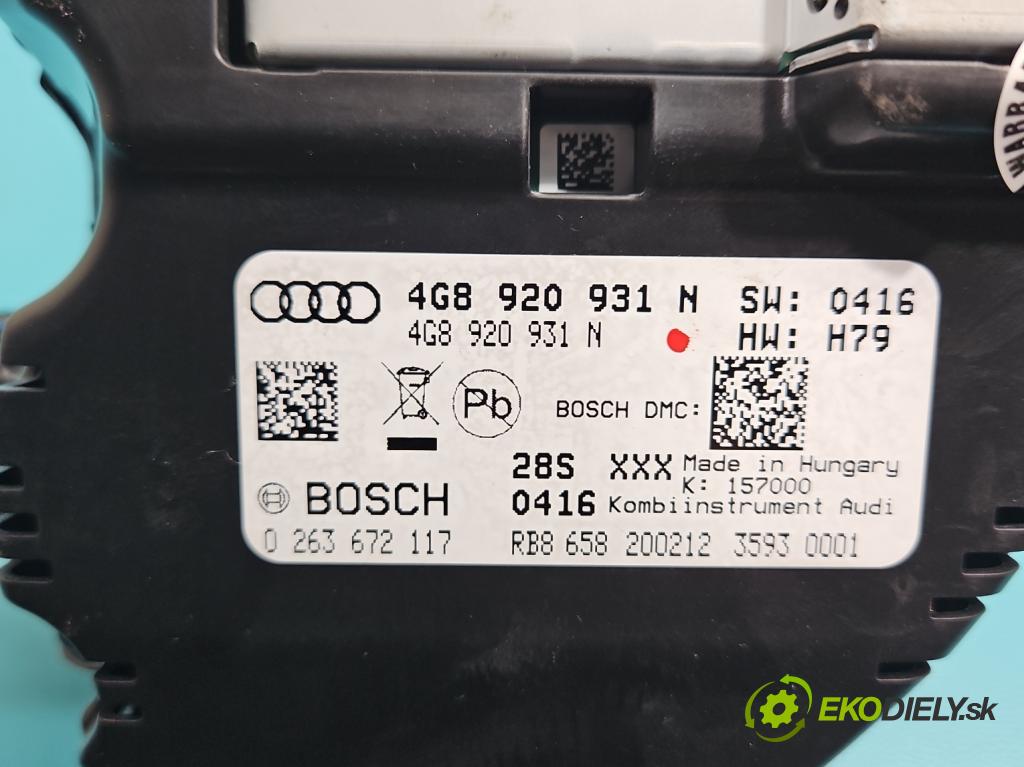 Audi A6 C7 2011-2018 3.0 tdi 204 HP automatic 150 kW 2967 cm3 4- prístrojovka/ budíky 4G8920931N (Prístrojová doska)