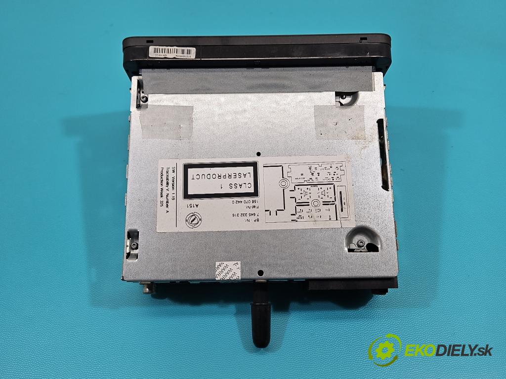 Alfa romeo 159 2.2 JTS 185 HP manual 136 kW 2198 cm3 4- Radio originál 7645332316