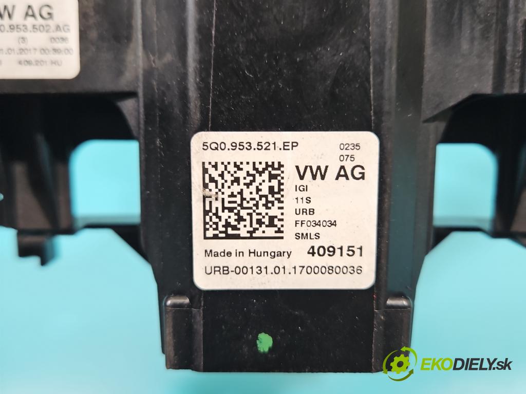 Skoda Superb III 2015-2024 2.0 tdi 190 HP automatic 140 kW 1968 cm3 5- prepínač komplex: 5Q0953502AG (Prepínacie páčky pod volantom)