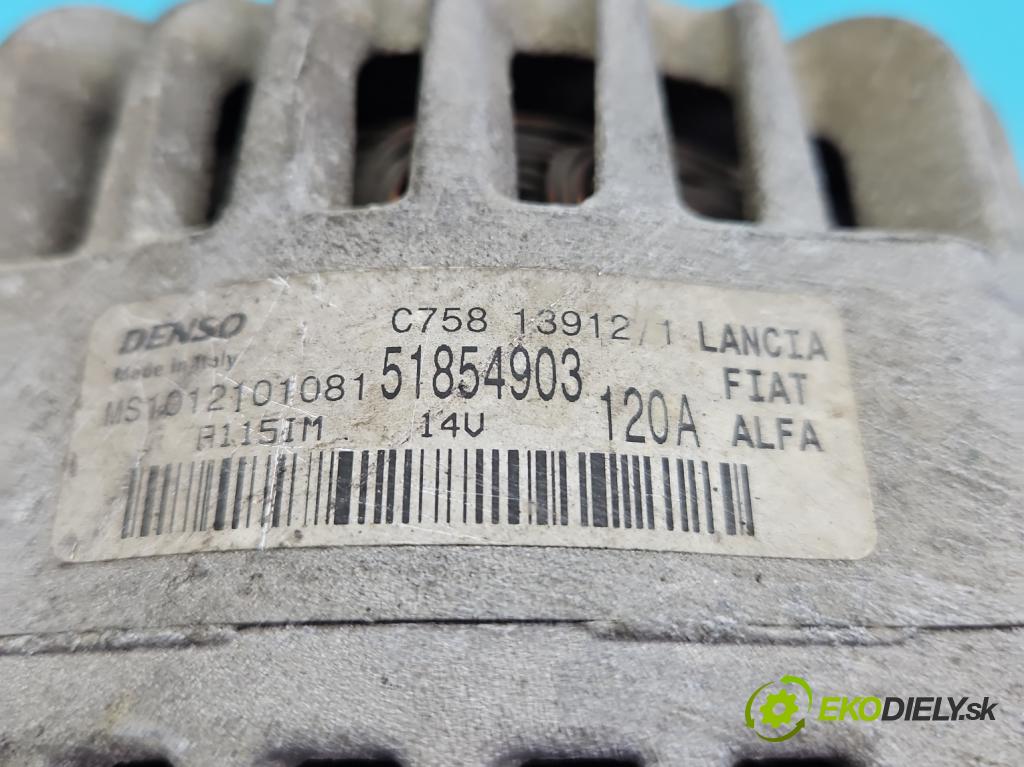 Lancia Delta III 2008-2014 1.4 T 120 HP manual 88 kW 1368 cm3 5- Alternator 51854903 (Alternátor)