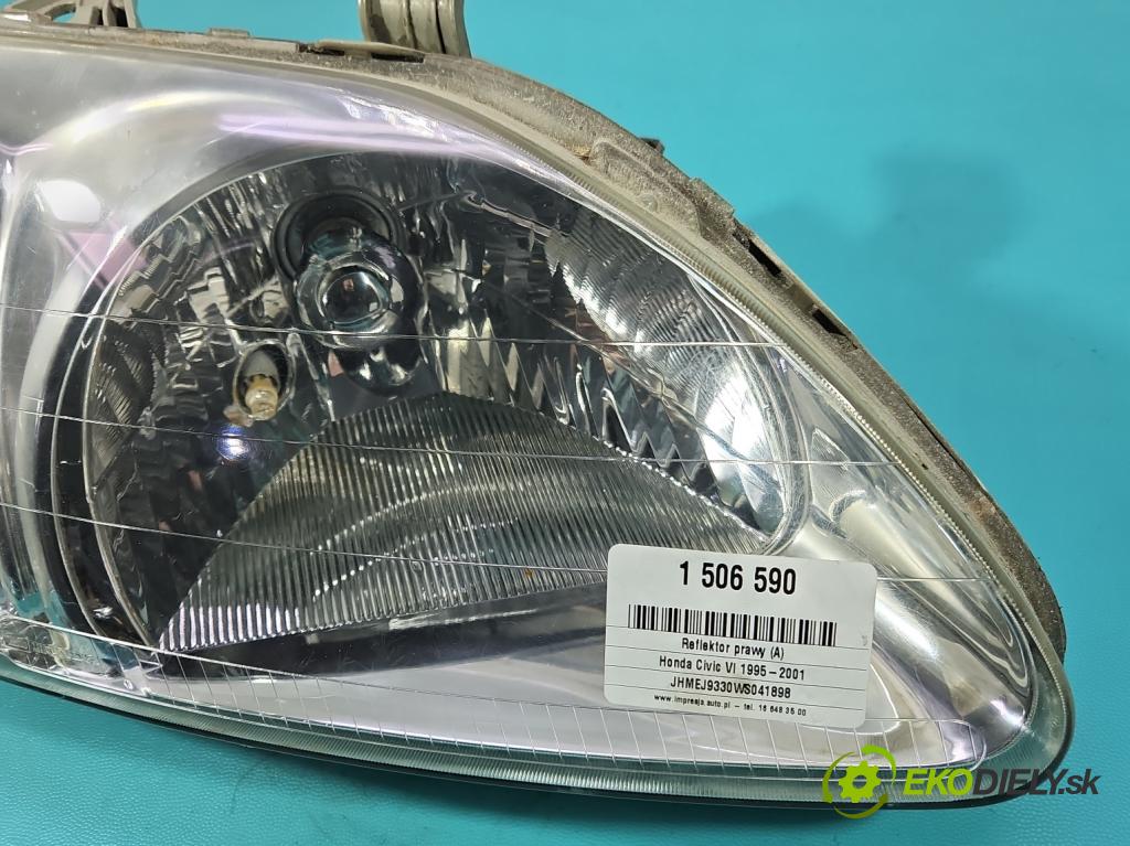 Honda Civic VI 1995-2001 1.4 16V 75 HP manual 55 kW 1396 cm3 3- Reflektor: pravý  (Svetlo predné pravé)