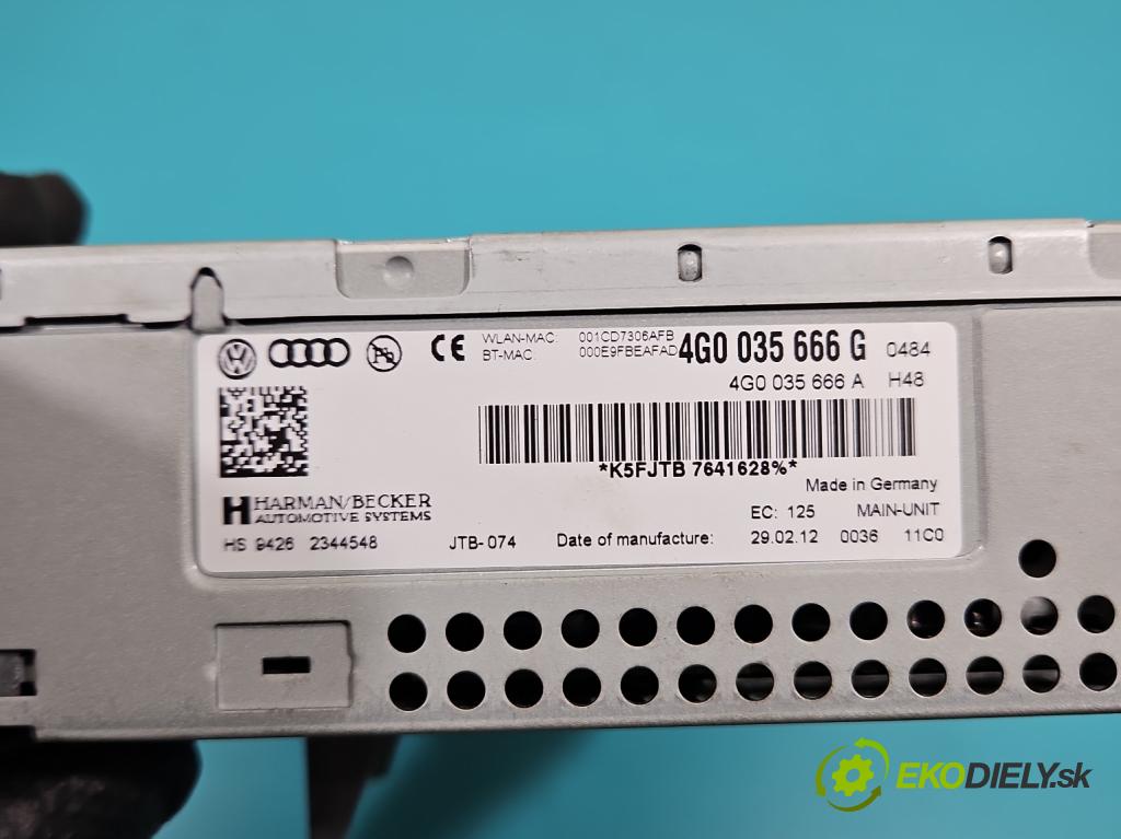 Audi A6 C7 2011-2018 3.0 tdi 204 HP automatic 150 kW 2967 cm3 4- Radio originál 4G0035666G