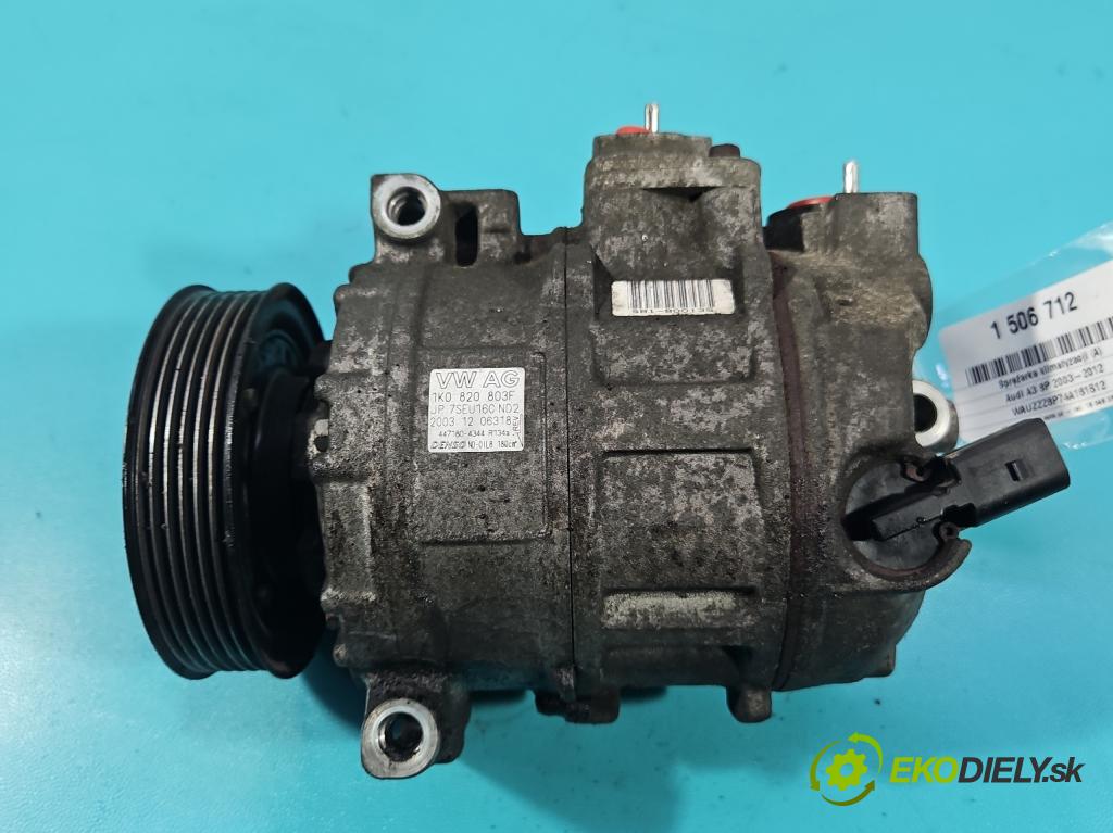 Audi A3 8P 2003-2012 1.6 FSI 116 HP manual 85 kW 1598 cm3 3- Kompresor: klimatizácie 1K0820803F (Kompresor klimatizácie)