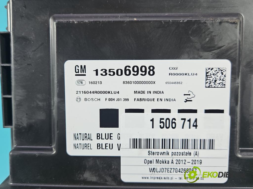 Opel Mokka A 2012-2019 1.4 T 140 HP manual 103 kW 1364 cm3 5- riadiaca jednotka komfortu 13506998