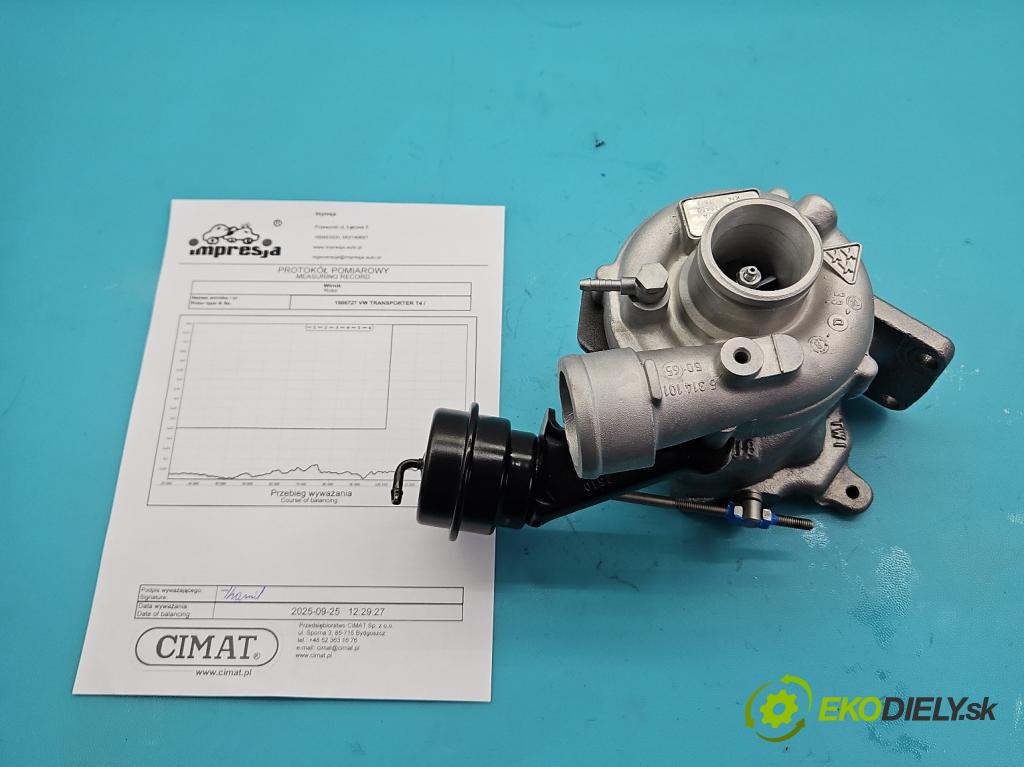Vw Transporter T4 1990-2003 2.5 tdi 102 hp manual 75 kW 2461 cm3 5- Turbodmychadlo repasováno K14-7018