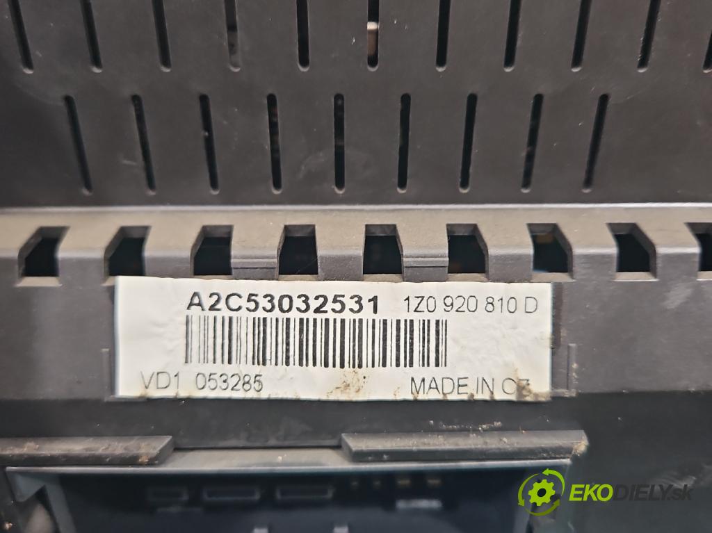 Skoda Octavia II 2004-2013 1.9 tdi 105 HP manual 77 kW 1896 cm3 5- prístrojovka/ budíky 1Z0920810D (Prístrojová doska)