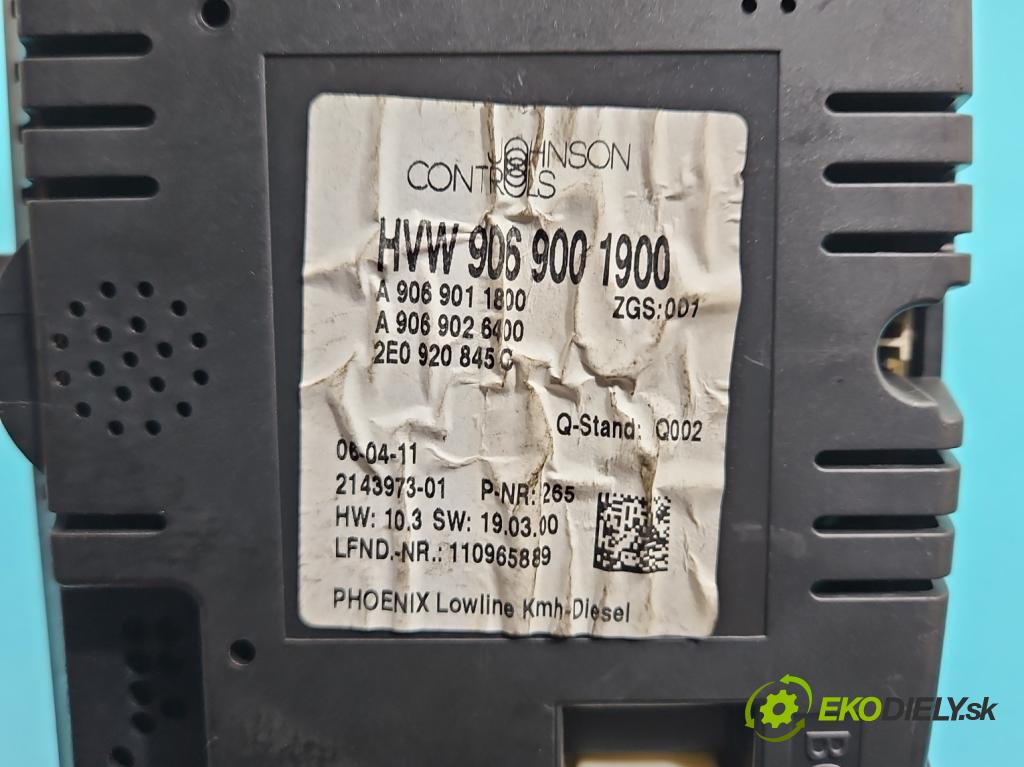 Vw Crafter 2006-2016 2.5 tdi 136 HP manual 100 kW 2461 cm3 4- prístrojovka/ budíky 9069001900 (Prístrojová doska)