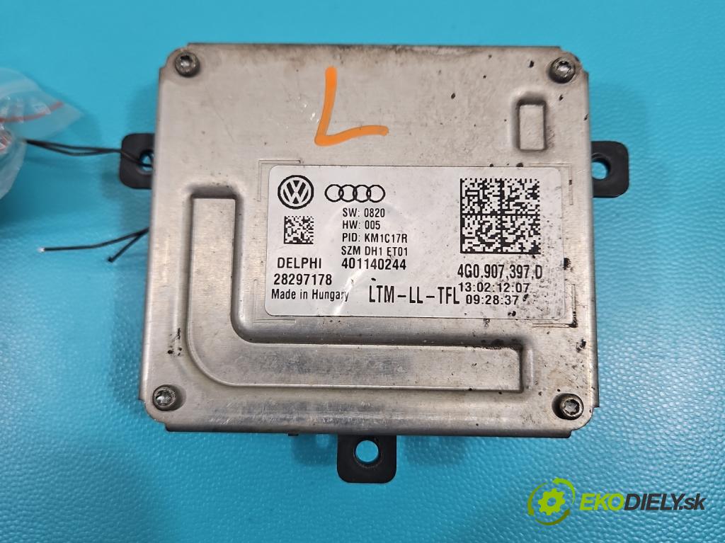 Audi A6 C7 2011-2018 3.0 tdi 204 HP automatic 150 kW 2967 cm3 4- střídač: xenon 4G0907397D (Riadiaca jednotka xenónu)