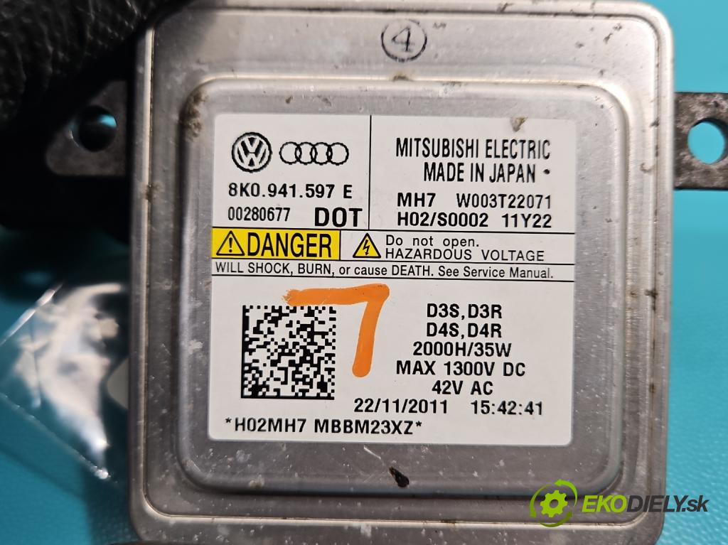 Audi A6 C7 2011-2018 3.0 tdi 204 HP automatic 150 kW 2967 cm3 4- střídač: xenon 8K0941597E (Riadiaca jednotka xenónu)