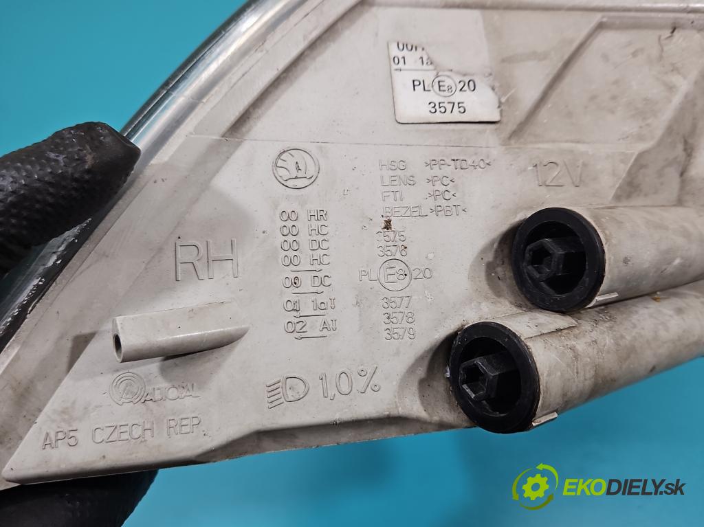 Skoda Octavia II 2004-2013 1.9 tdi 105 HP manual 77 kW 1896 cm3 5- Reflektor: pravý  (Svetlo predné pravé)