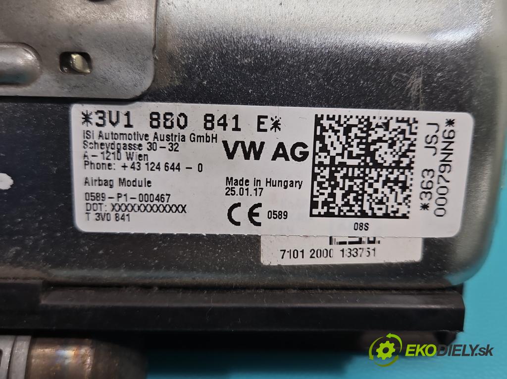 Skoda Superb III 2015-2024 2.0 tdi 190 HP automatic 140 kW 1968 cm3 5- airbag vzduch: 3V1880841E