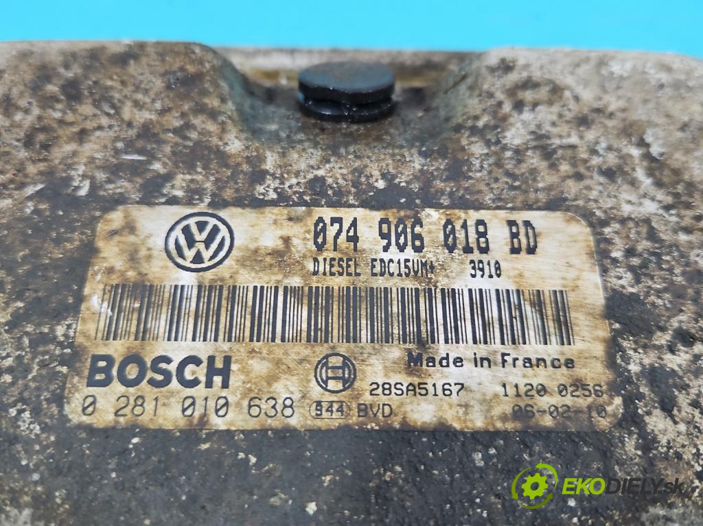 Vw LT II 1996-2006 2.5 tdi 95 HP manual 70 kW 2461 cm3 5- riadiaca jednotka motora 074906018BD