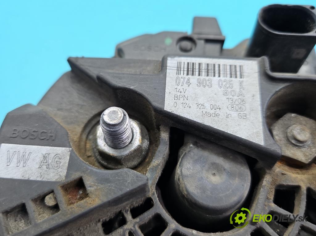Vw LT II 1996-2006 2.5 tdi 95 HP manual 70 kW 2461 cm3 5- Alternator 074903025K (Alternátor)